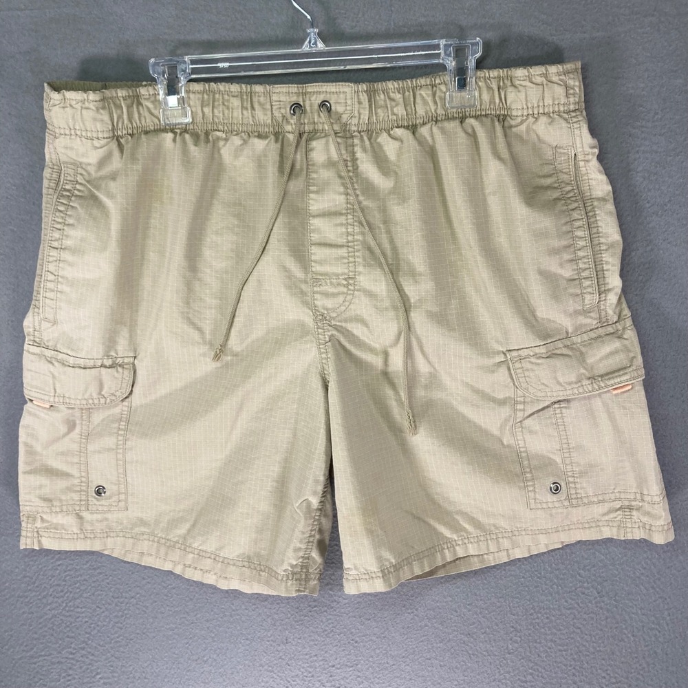 Breakwater Cargo Shorts Mens XL Tan Elastic Waist Drawstring Pockets